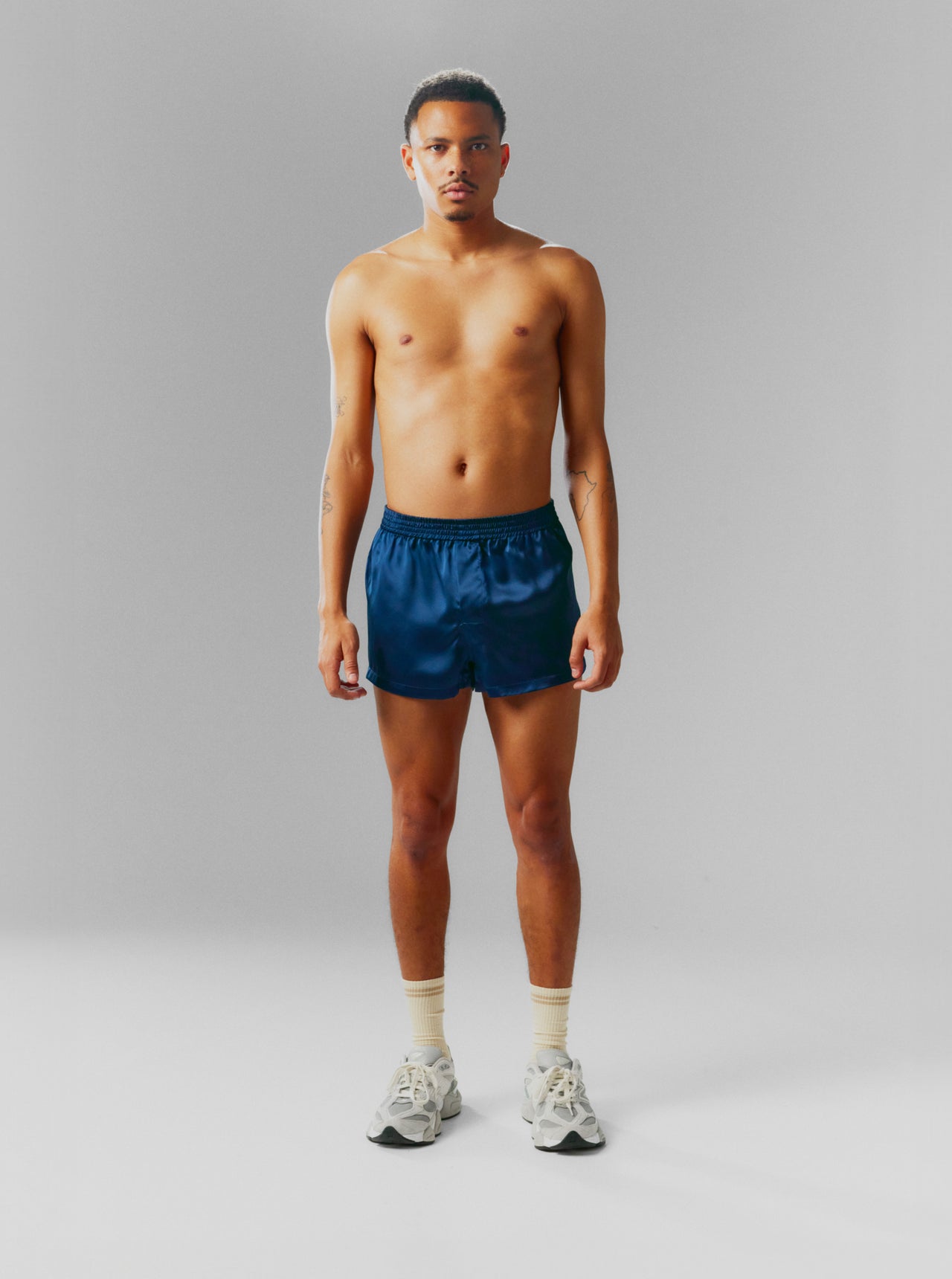 Navy Silk Boxer